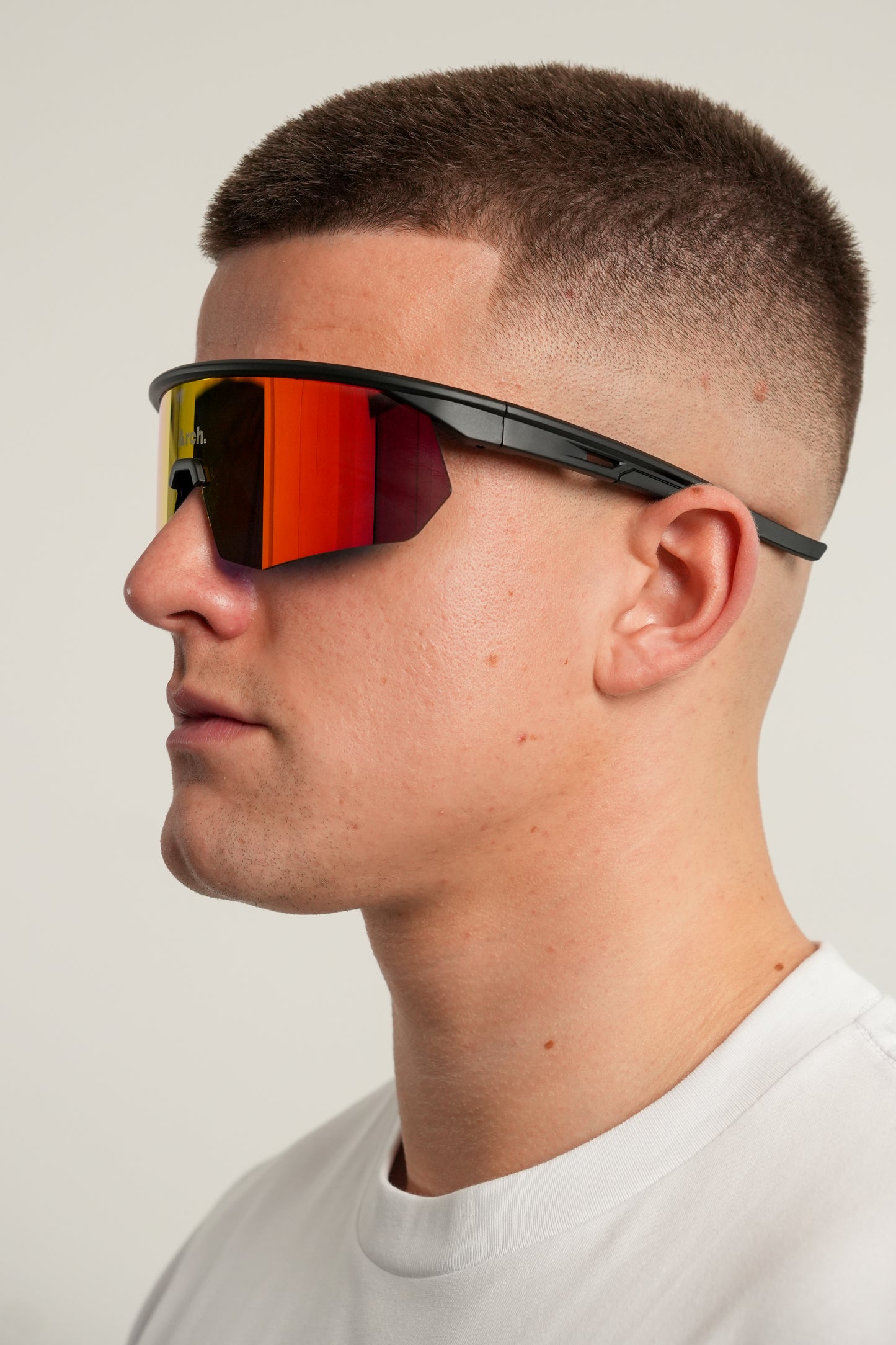V01 ACTIVE POLARISED SUNGLASSES - ORANGE / RED LENS BLACK FRAME
