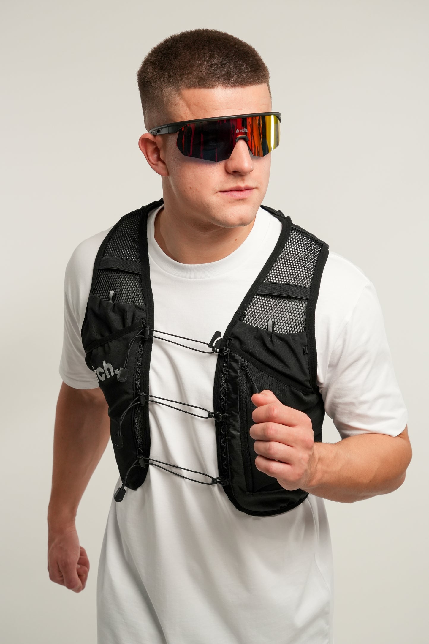 V01 ACTIVE POLARISED SUNGLASSES - ORANGE / RED LENS BLACK FRAME