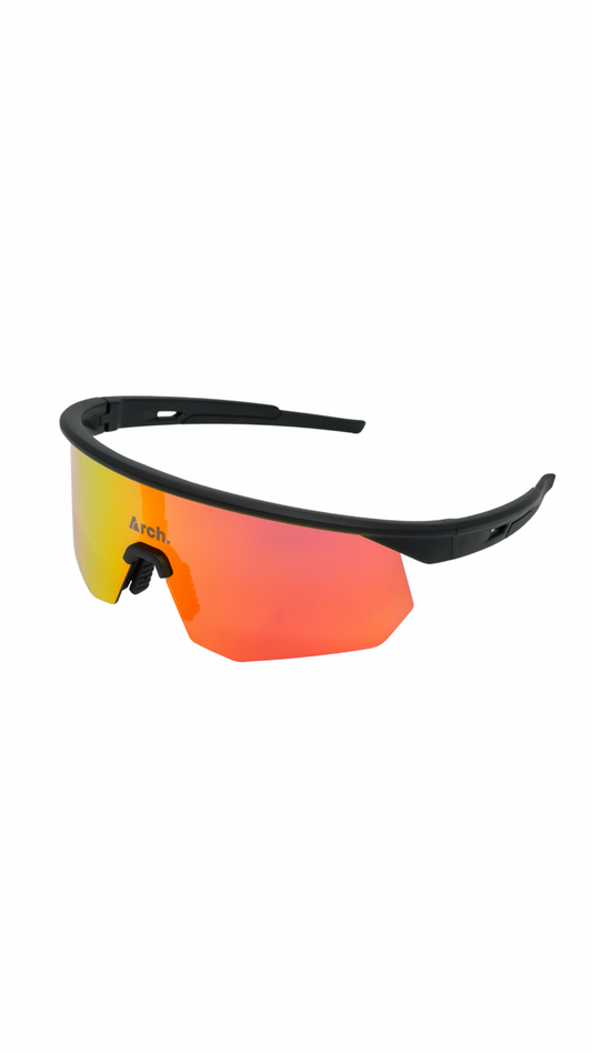 V01 ACTIVE POLARISED SUNGLASSES - ORANGE / RED LENS BLACK FRAME