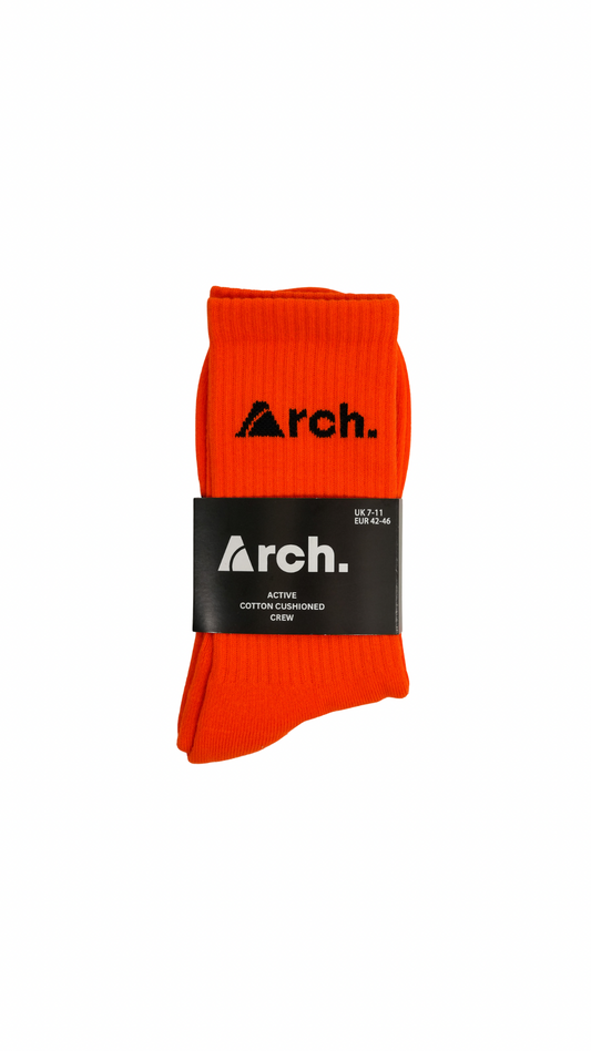 XACTIVE CUSHIONED CREW SOCKS x3 PAIRS - ORANGE