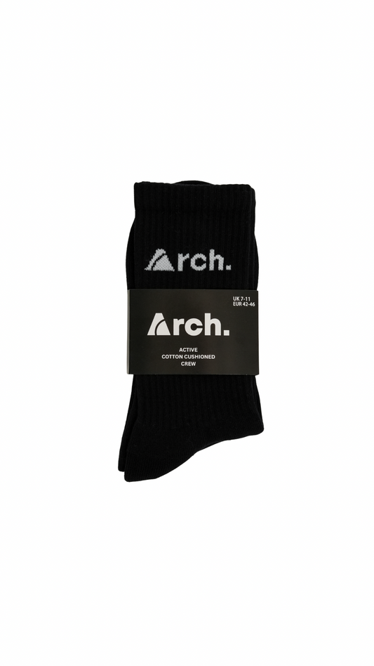 XACTIVE CUSHIONED CREW SOCKS x3 PAIRS - BLACK