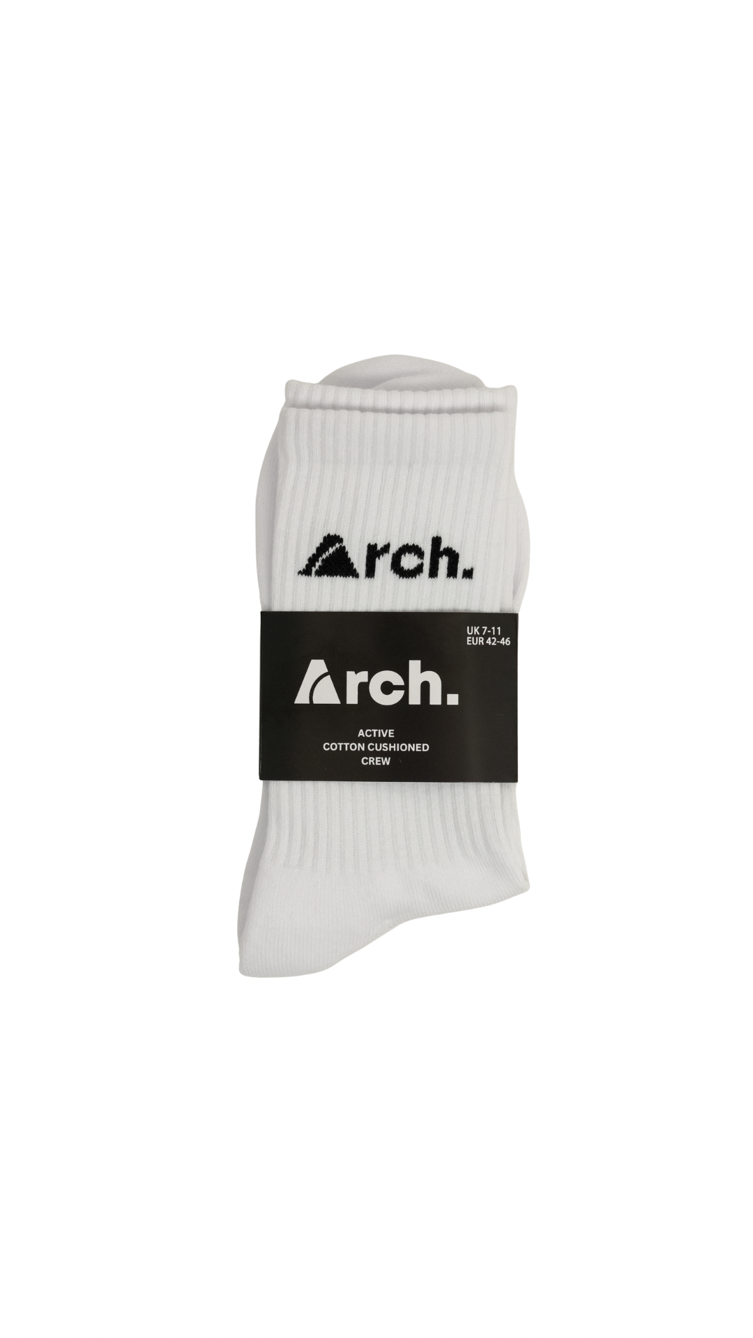 XACTIVE CUSHIONED CREW SOCKS x3 PAIRS - WHITE