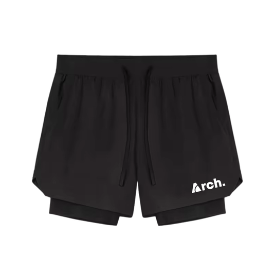 ELITE 2 IN 1 SHORTS - BLACK